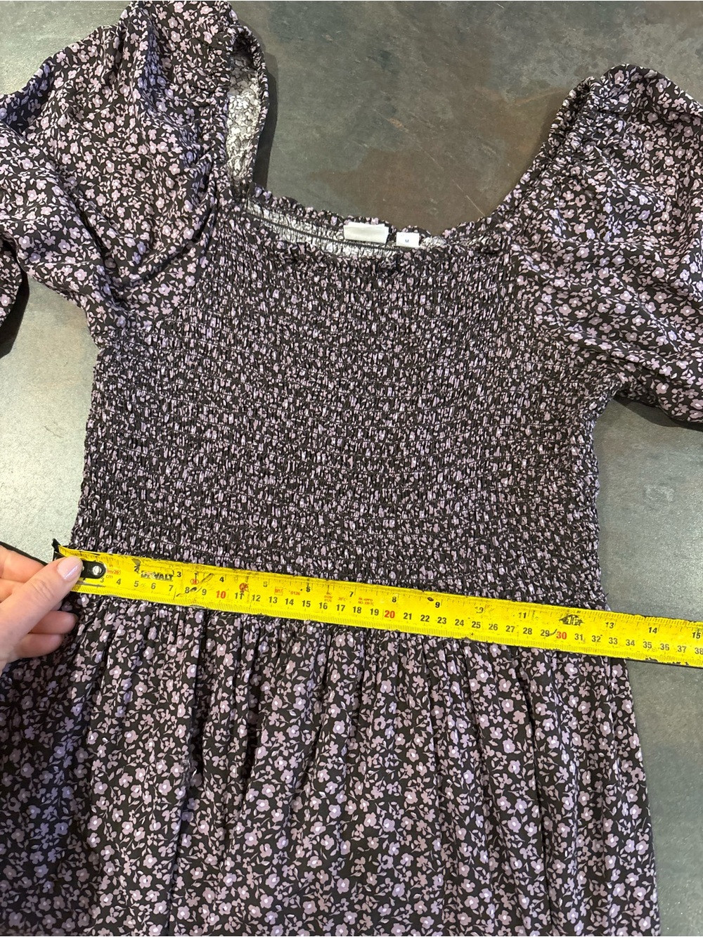 GAP Plum Floral Square-Neck Midi Dress Medium - Picture 3 of 7